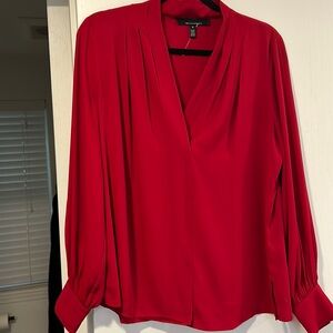 White House Black Market Red Blouse
